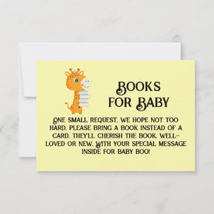 Invitation Livres pour bébé petite girafe mignonne contient d
