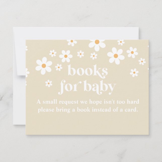 Invitation Livres Retro Daisy pour marguerites pour bébés (Devant)