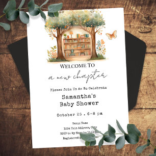 Invitation Livres Woodland Chapitre suivant Baby shower Invit
