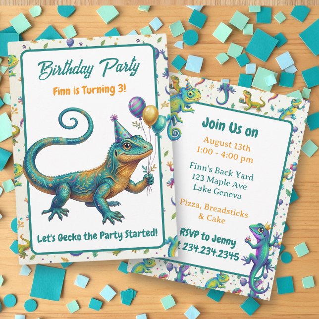 Invitation Lizard Themed Boy's Birthday Party (Créateur téléchargé)