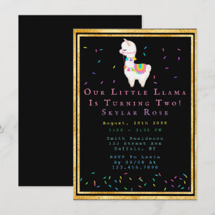 Invitation Llama 00e fête d'anniversaire