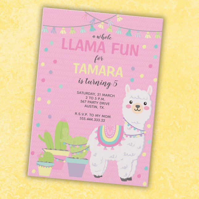 Invitation llama Anniversaire Invitation, mignonne llama Invi (Créateur téléchargé)