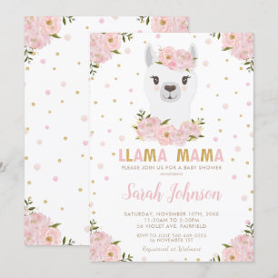 Invitation Llama Baby shower flush flush