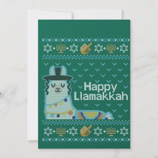 Invitation Llama de Hanukkah moche Llamakkah (Devant)