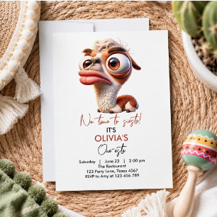 Invitation Llama Fiesta Caricature Fun 1er Anniversaire