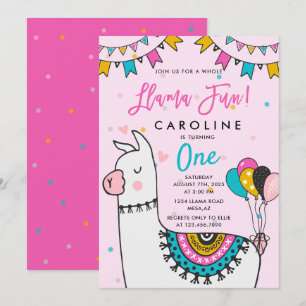 Invitation Llama Fun Anniversaire