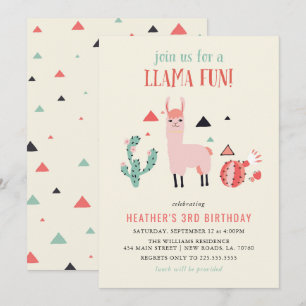 Invitation Llama Fun Anniversaire