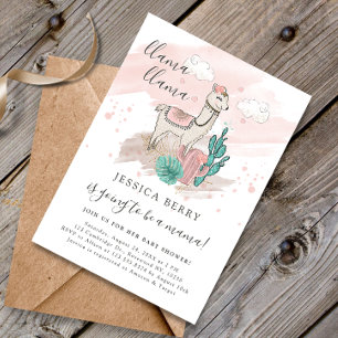 Invitation Llama Lllama Bébé Maman Baby Shower