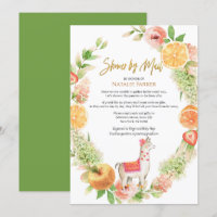 Llama Mama Baby shower Floral de verdure par Mail
