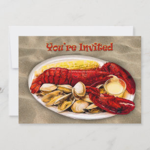 Invitation Lobster & Clams Sandy Beach Vous êtes invité