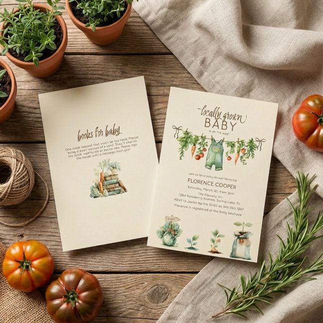 Invitation Locally Grown Baby Shower (Créateur téléchargé)