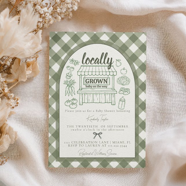 Invitation Locally Grown Farmers Market Baby Shower (Créateur téléchargé)
