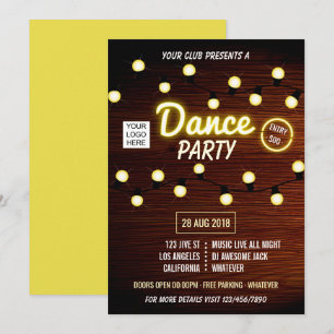 Invitation logo danse musique DJ Club Party