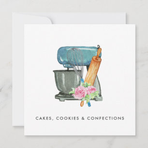 Invitation Logo de boulangerie aquarelle Floral Digital Dow