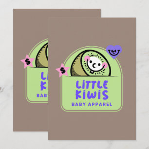 Invitation Logo de dessin animé Vêtements pour bébé Personnag