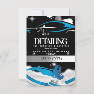 Invitation Logo de detailing de voiture mobile bleu