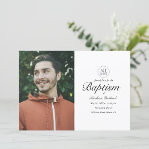 Invitation Logo de l'église photo minimal Baptême chrétien