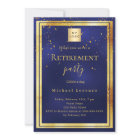 logo de l'entreprise de retraite de confettis bleu