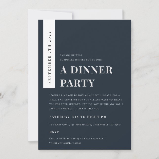 Invitation Logo de l'événement Modern Minimal Navy Kraft Conf (Devant)