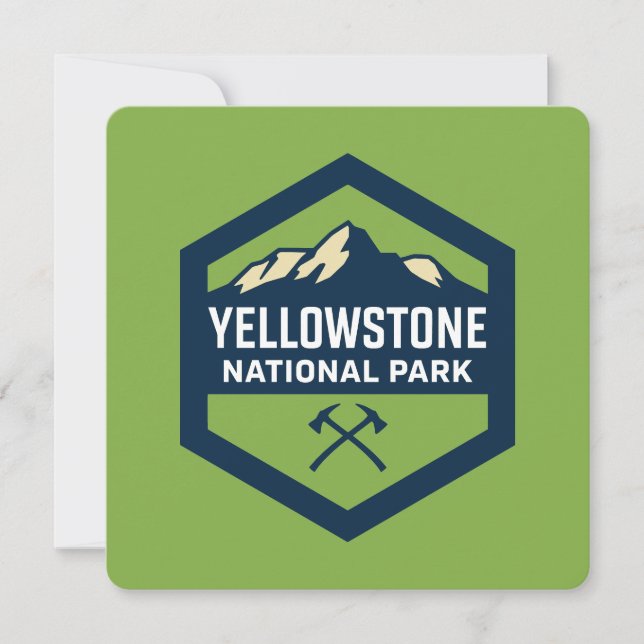 Invitation Logo de l'insigne du parc national Yellowstone (Devant)