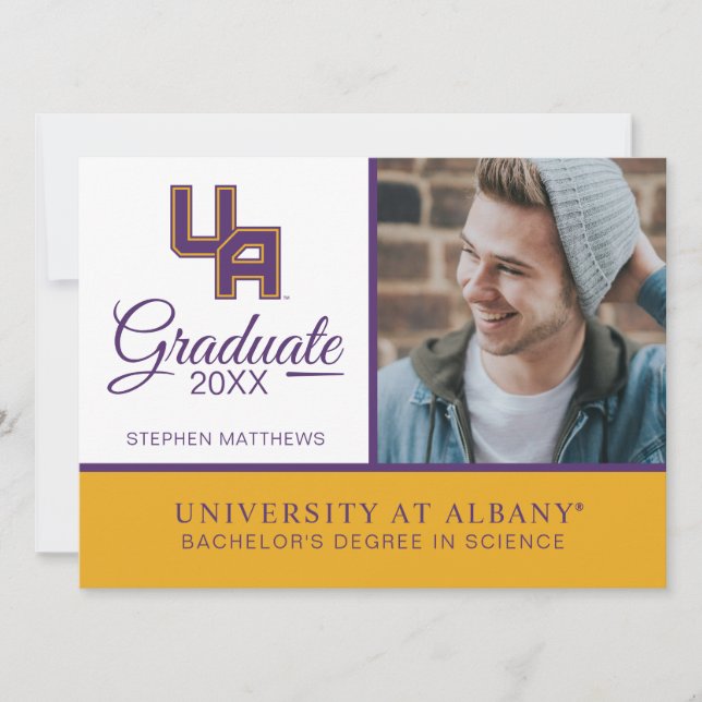 Invitation Logo de l'Université d'Albany Initials (Devant)