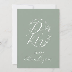 Invitation Logo de mariage floral botanique écriture Monogram