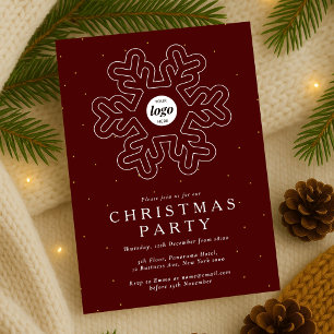 Invitation Logo d'entreprise Noël Fête Rouge Entreprise