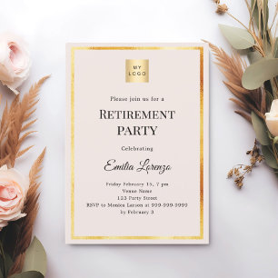Invitation Logo d'entreprise pour la fête de retraite en rose