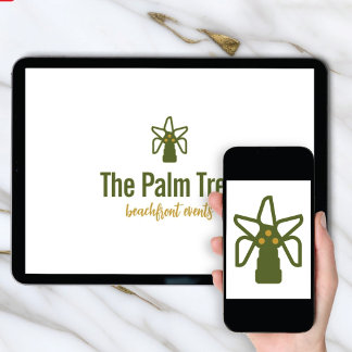 Invitation Logo Download Coconut Palm Tree Tropical Brand