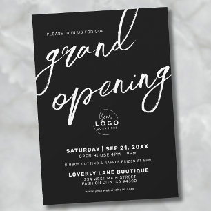 Invitation Logo Élégant pour l'Ouverture de l'Entreprise Gran