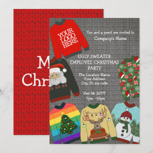 Invitation Logo Festif Douceur moche employé fête de Noël