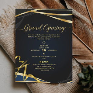 Invitation Logo Or et Noir Ouverture solennelle d'entreprise