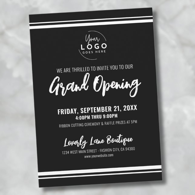 Invitation Logo Ouverture de l'entreprise Grand Opening (Logo Business Grand Opening Invitation )