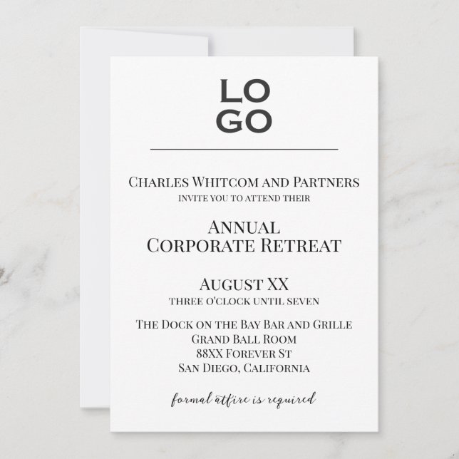 Invitation Logo personnalisé Événement d'entreprise ou d'entr (Devant)
