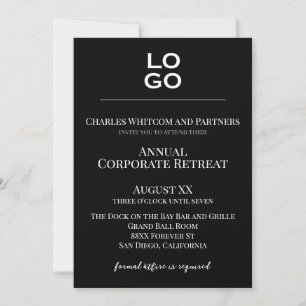 Invitation Logo personnalisé noir Événement d'entreprise ou d
