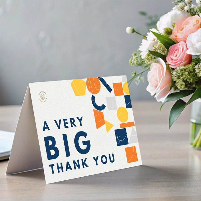 Invitation Logo Professionnel Personnalisé Un très grand Cart (Custom Business Logo A Very Big Thank You card)