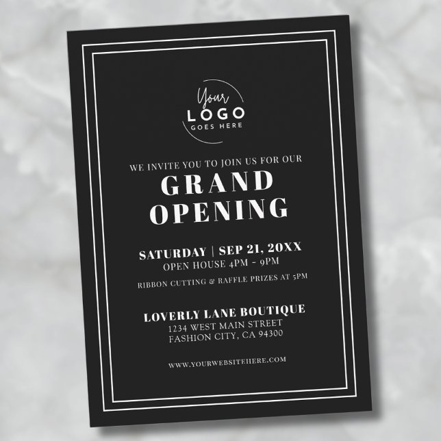 Invitation Logo Simple Business Grand Ouverture (Logo Simple Business Grand Opening Party Invitation)