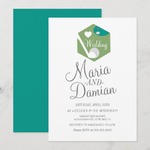 Invitation Logo simple mariage golf sports