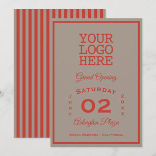 Invitation Logo Stone Grey Habanero Red Business Ouverture