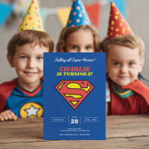Logo Superman | Blue Super Hero Anniversaire