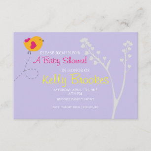 Invitation L'oiseau lv de l'amour de l'invitation de baby