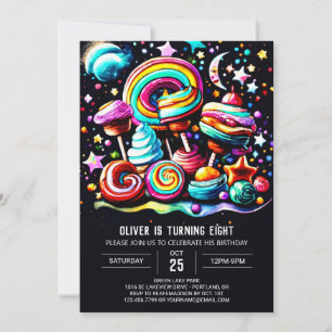 Invitation Lollipop Wonderland moderne Anniversaire