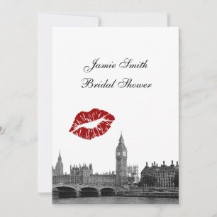Invitation London Angleterre Skyline Kiss #1 BW V Enterrement