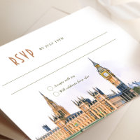 London Dreams RSVP Watercolor Big Ben Westminster