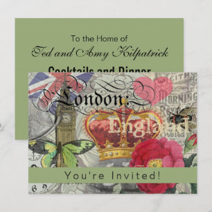 Invitation Londres Angleterre Voyage Europe Vintage Art