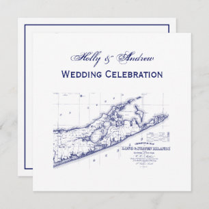 Invitation Long Island The Hamptons Map Mariage SQ