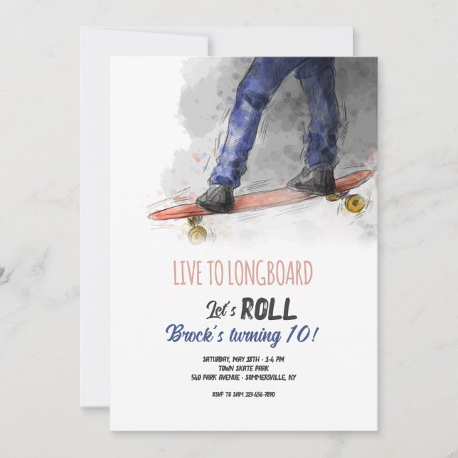 Invitation Longboard (Devant)