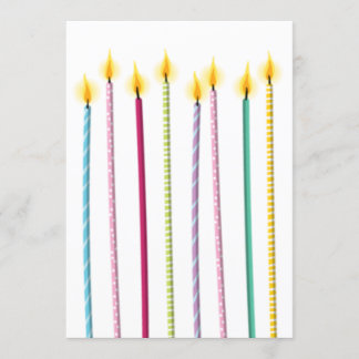 Invitation Longue bougie colorée Anniversaire Modèle