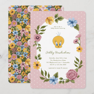 Invitation LOONEY TUNES™   Baby shower floral TWEETY™