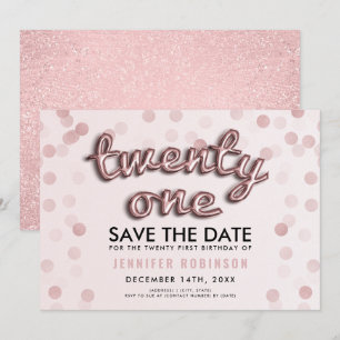 Invitation L'or rose rougissent le 21ème anniversaire de